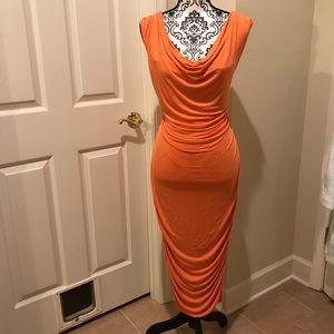 Orange dress with bead detail